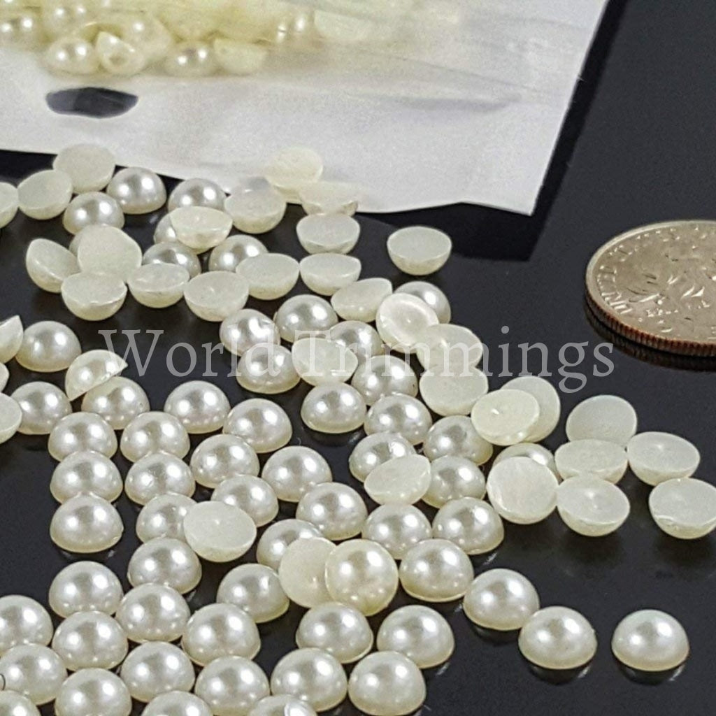 Flat Back Pearls (12mm) - 50pcs