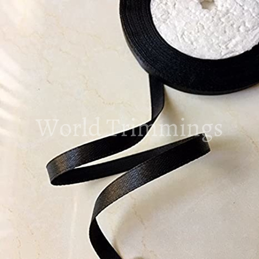 1/4 One Roll Single Face Satin Ribbon Price Per Roll/ 25 Yards Available In 22 Colors Black Baby &