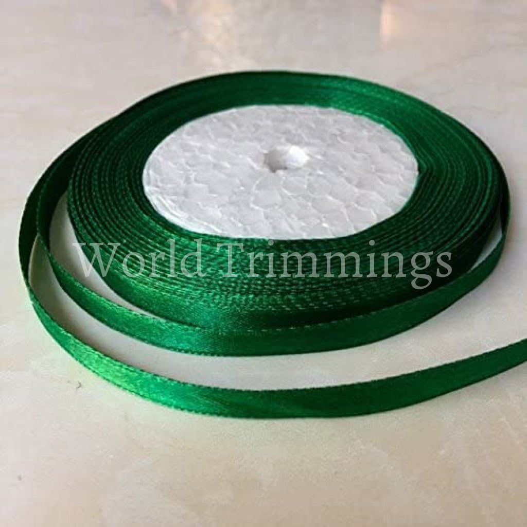 1/4 One Roll Single Face Satin Ribbon Price Per Roll/ 25 Yards Available In 22 Colors Emerald Green