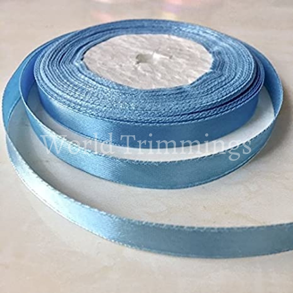 1/4 One Roll Single Face Satin Ribbon Price Per Roll/ 25 Yards Available In 22 Colors Lt Blue Baby &