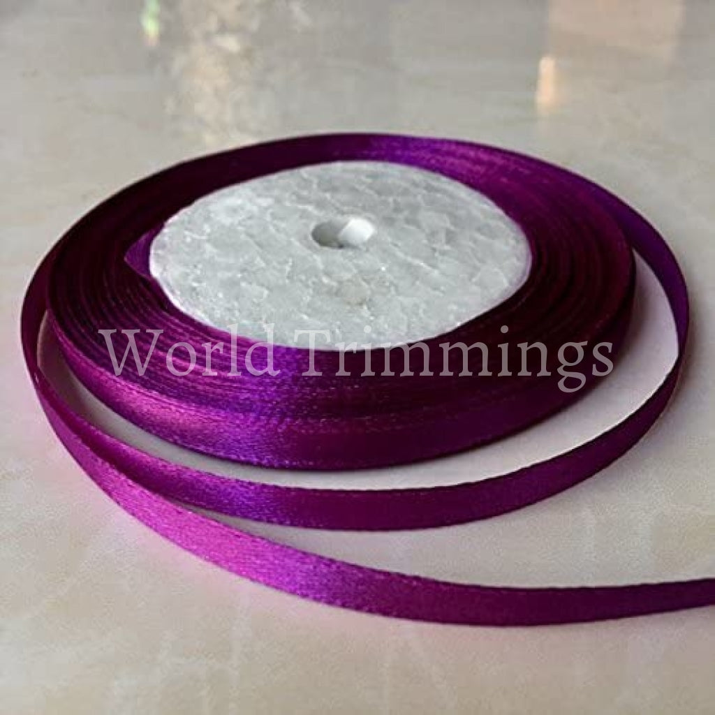 1/4 One Roll Single Face Satin Ribbon Price Per Roll/ 25 Yards Available In 22 Colors Violet Baby &