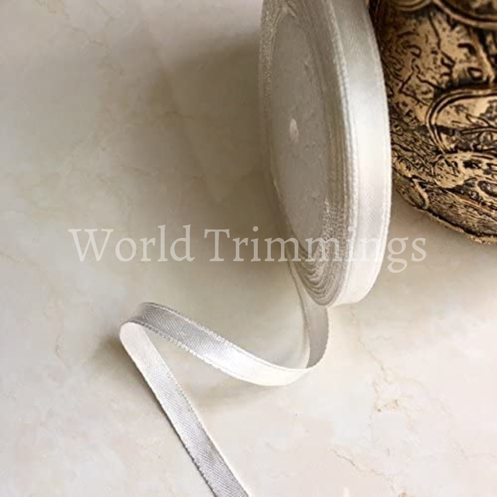 1/4 One Roll Single Face Satin Ribbon Price Per Roll/ 25 Yards Available In 22 Colors White Baby &