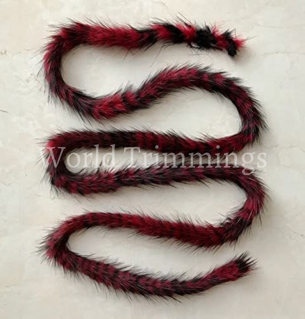 15Mm Wide Real Mink Fur Cord / Premium 1 Yard/each Piece(Black/burgundy) Baby & Toddler Clothing