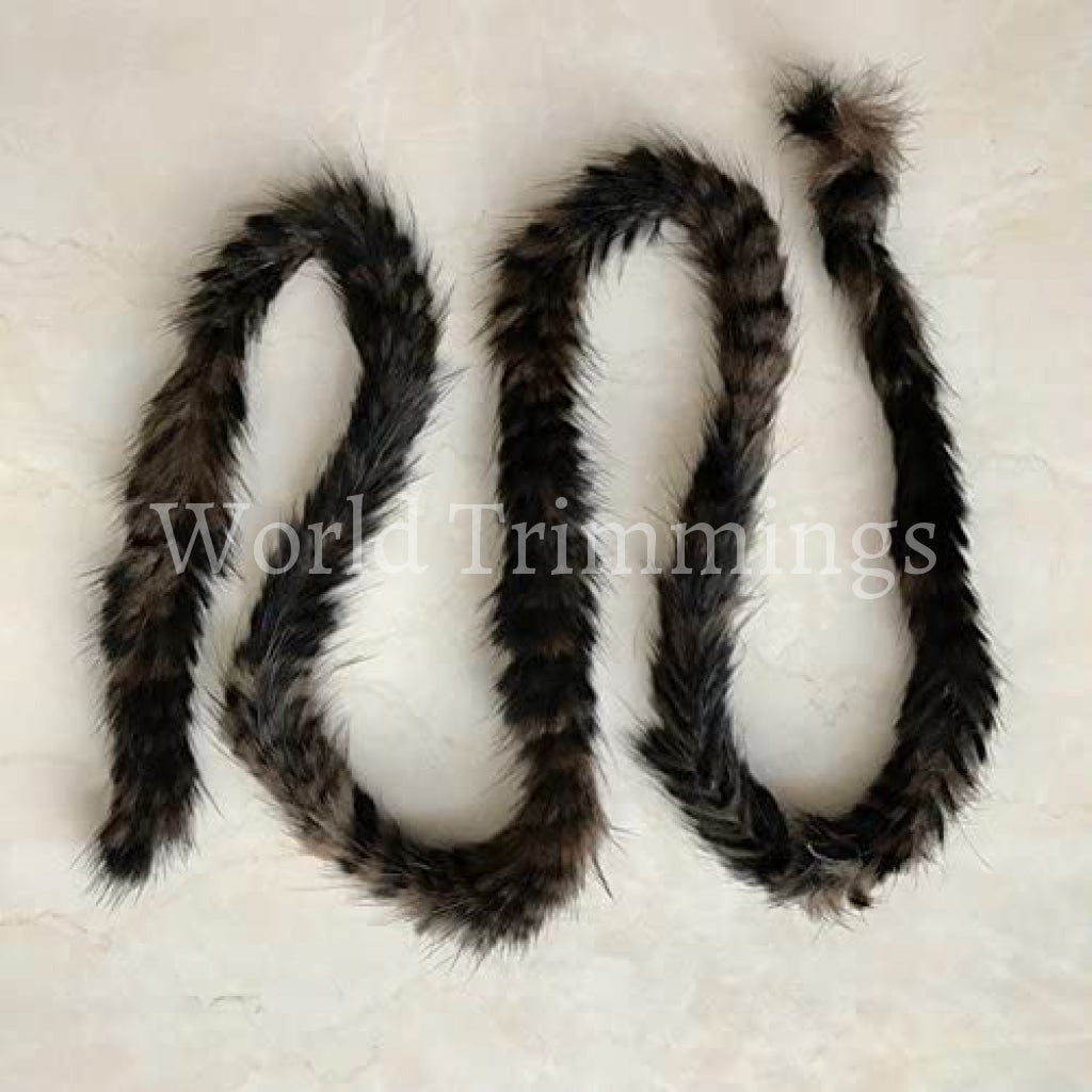 16Mm Wide Real Mink Fur Cord / Premium 1 Yard/each Piece(Dark Brown/beige) Baby & Toddler Clothing