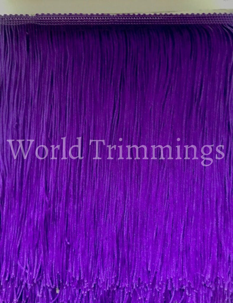 6 Inch Chainette Fringe In Purple Fabric Trim For Flapper Costumes Dancers Decor Clothing