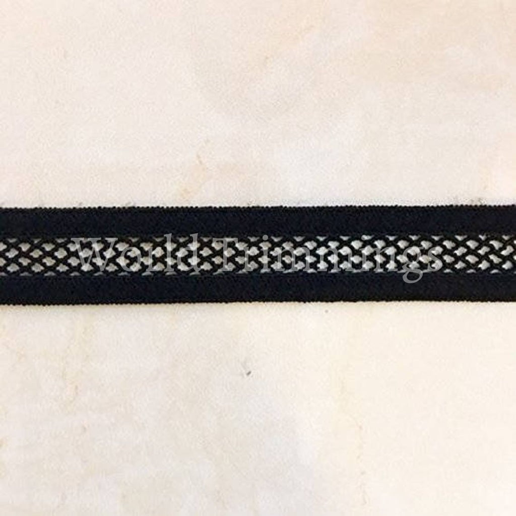 6 Yards 1/2 Inches Wide Vintage Crochet Elastic Lace Trimming In Black Baby & Toddler Clothing
