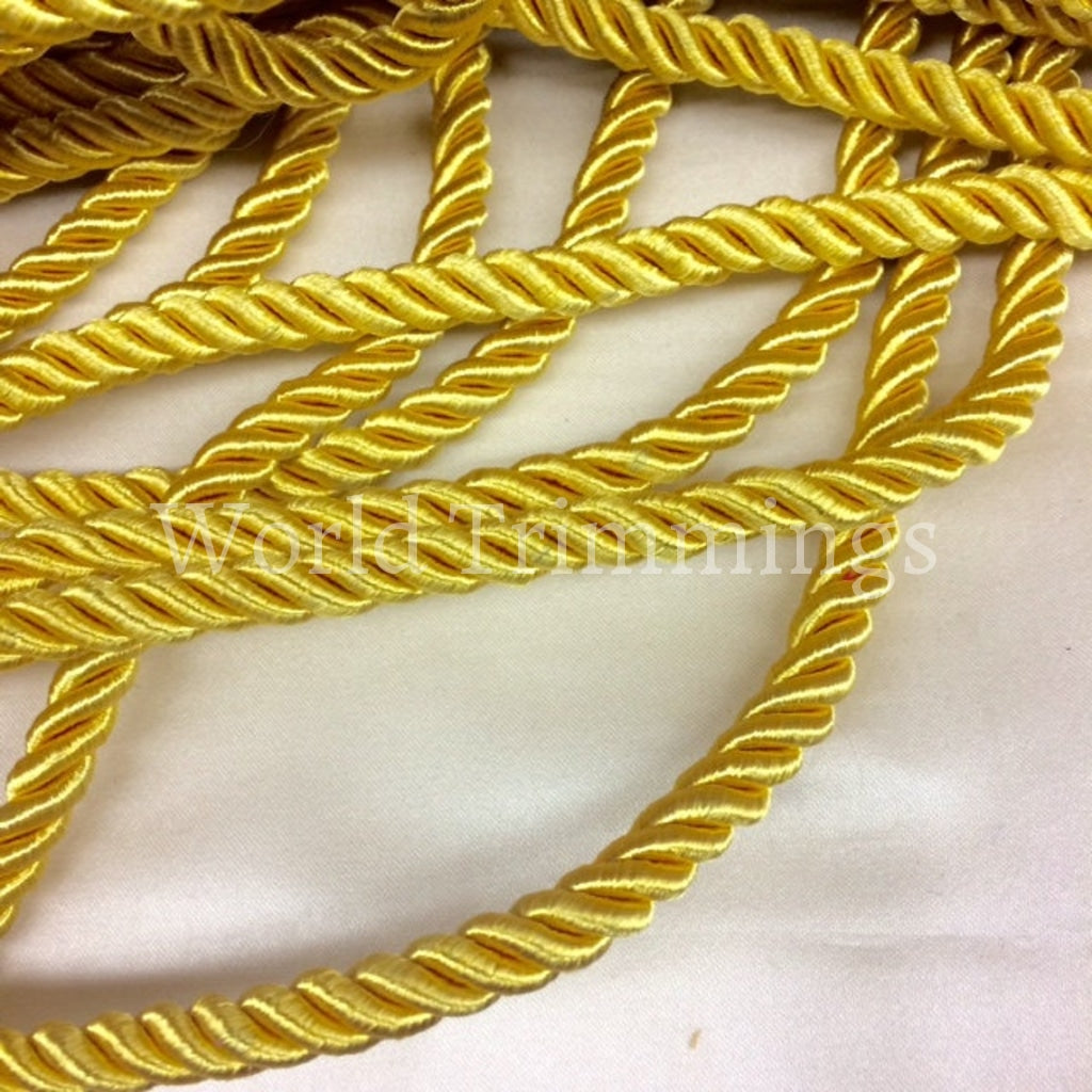 8 Mm Gold Satin Twist Cord Decoration Trim (5Yards) Braided Shiny Cord Choker Thread Twine String