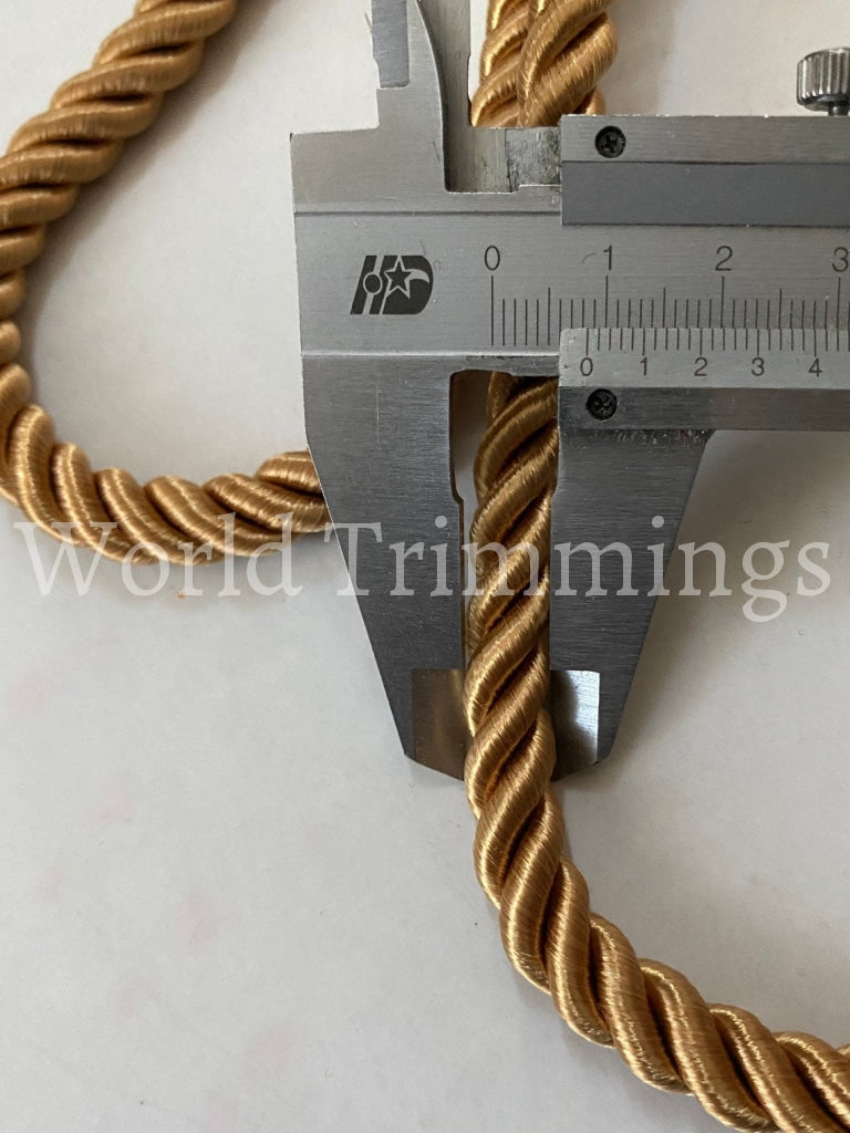 8Mm Satin Twist Cord Khaki Decoration Trim (5Yards) Braided Shiny Choker Thread Twine String Rope