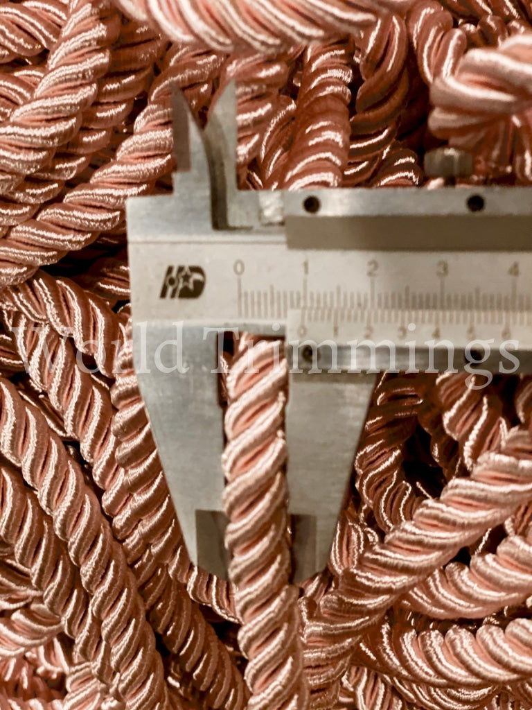 9 Mm Satin Twist Cord Light Pink Decoration Trim (5Yards) Braided Shiny Cord Choker Thread Twine