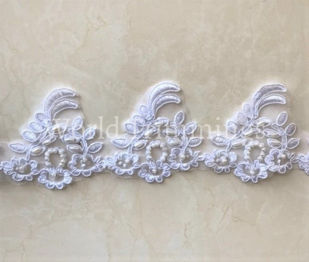 Bead And Sequined Lace Trim Beading Cord Bridal Bridal Accessories