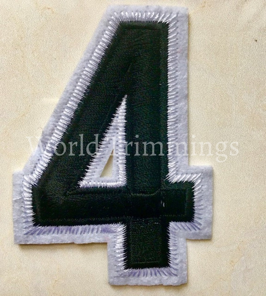 Black And White Embroidered Iron On Numbers Applique Patch Iron On Numerals For T-Shirt Or Coat