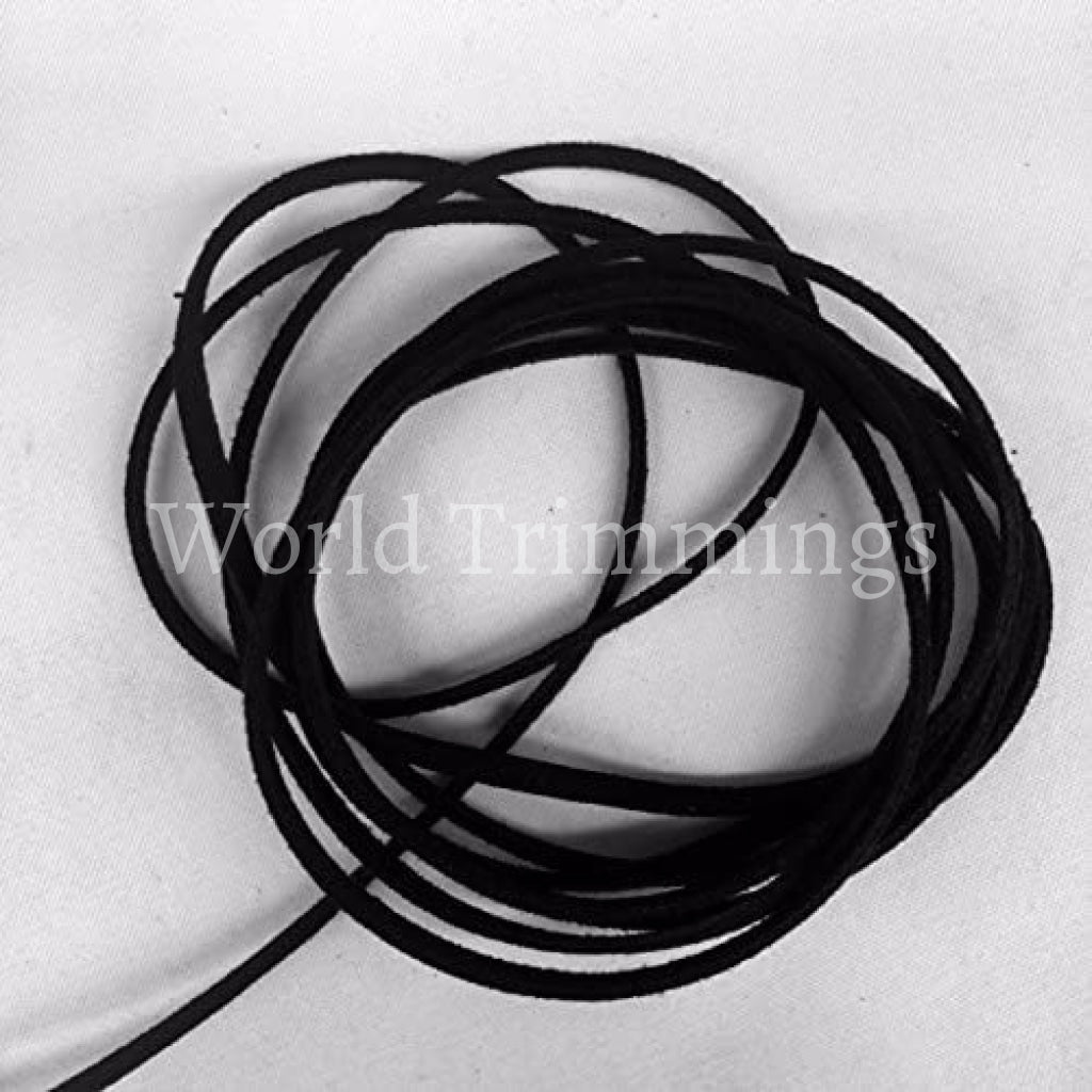Black Faux Suede Leather Cord String Diy Supplies Lace Vegan Bracelet Cord 3Mm Price Per 12 Yards