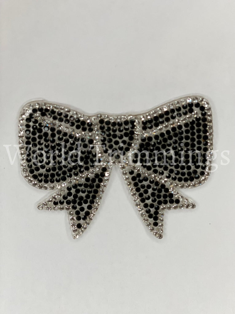 Bow Tie Shape Crystal Decoration Rhinestone Transfer Iron On Hot Fix Bling Design Motif For Hat
