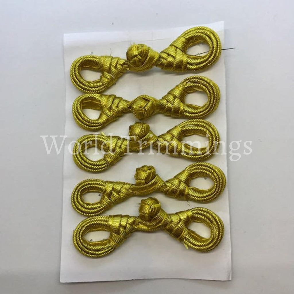 Chinese Knot Button Closures Color Metallic Gold Fancy Knots - Frog Buttons Clothing Accessories