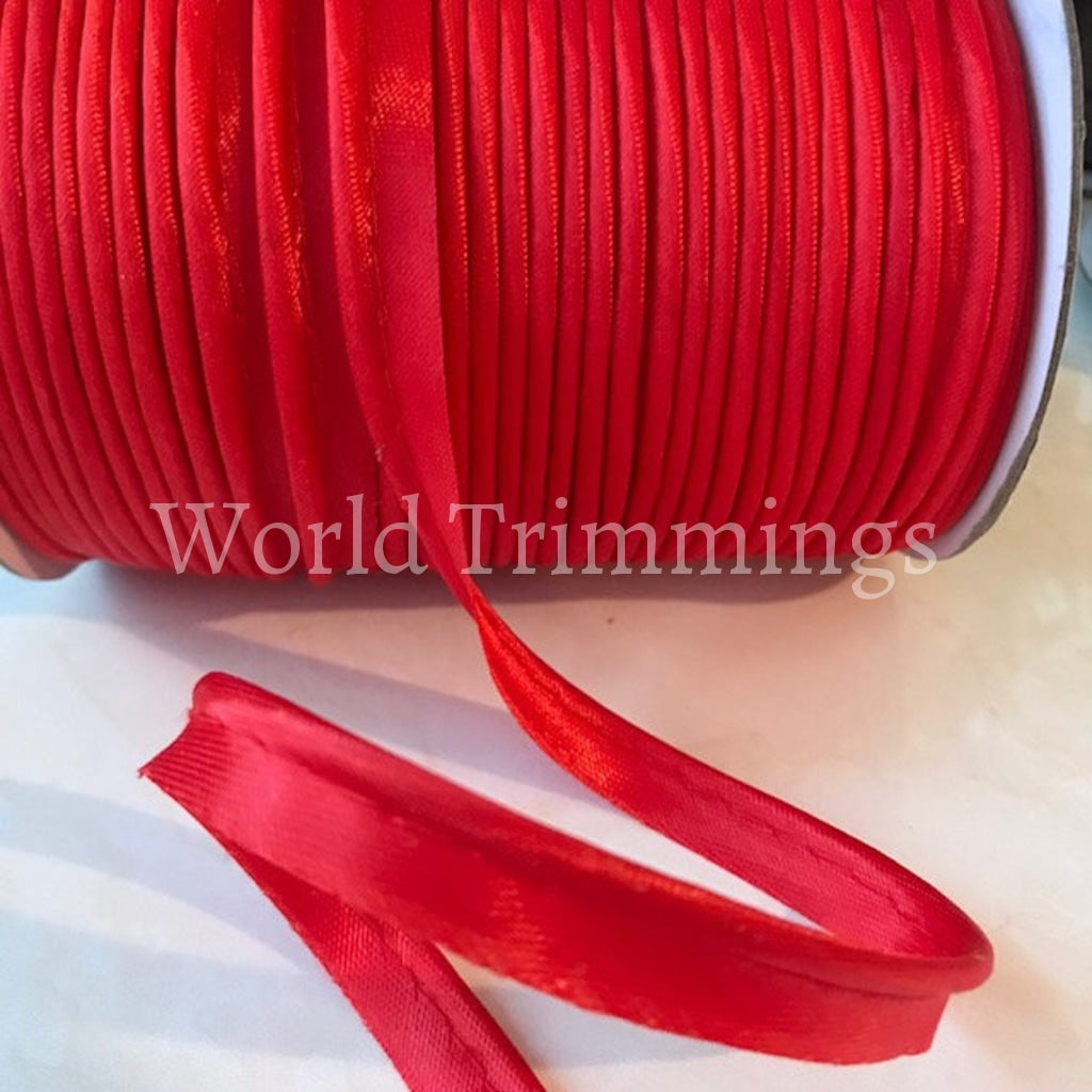 Cord-Edge -Piping Trim Satin -Lip Cord For Clothing Pillows Lamps Draperies 60 Yards Red Baby &