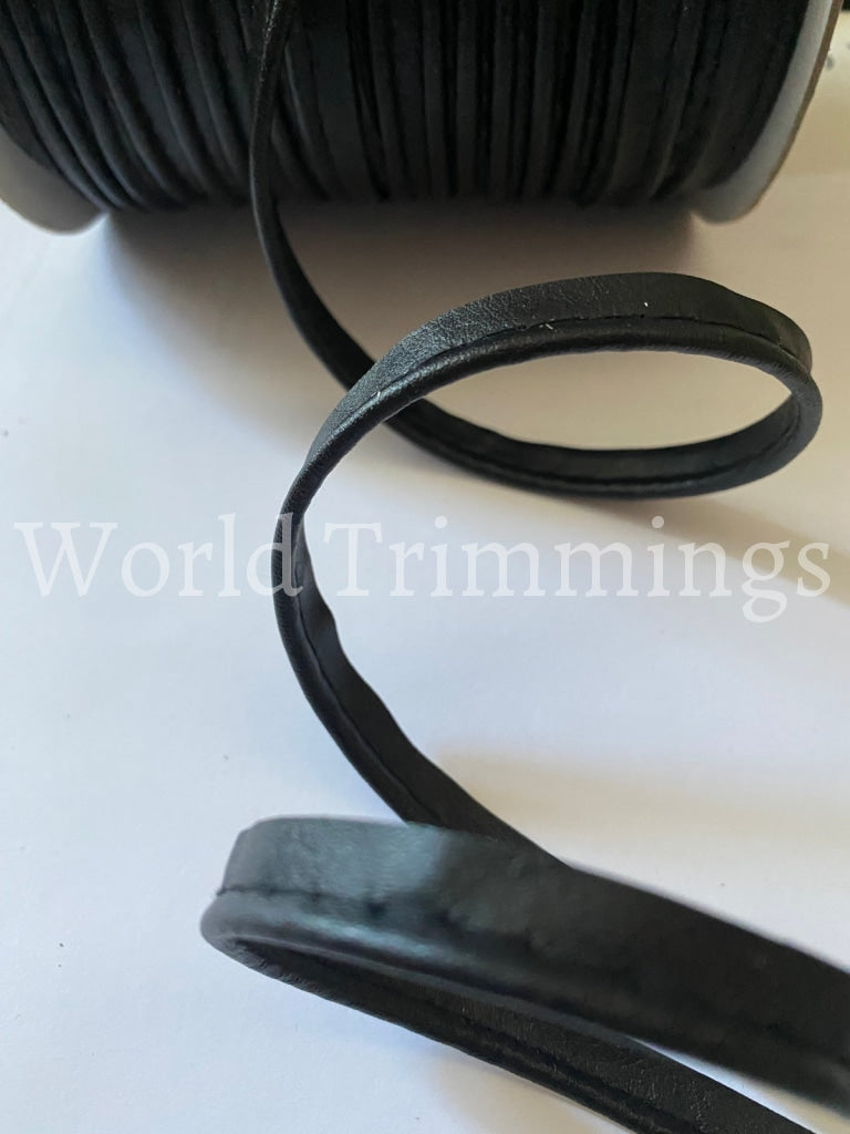 Cord-Edge -Piping Trim Synthetic Leather-Black Lip Cord For Clothing Pillows Lamps Draperies/ Price