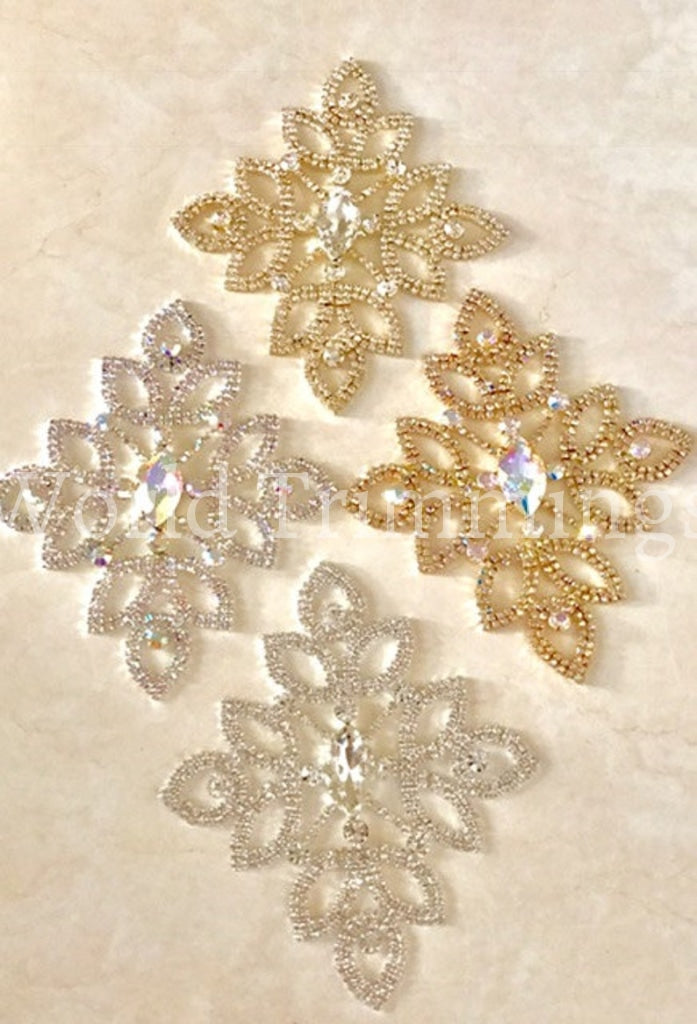 Crystal Diamante Rhinestone Applique for Bridal and Wedding Dress Embe –  World Trimmings