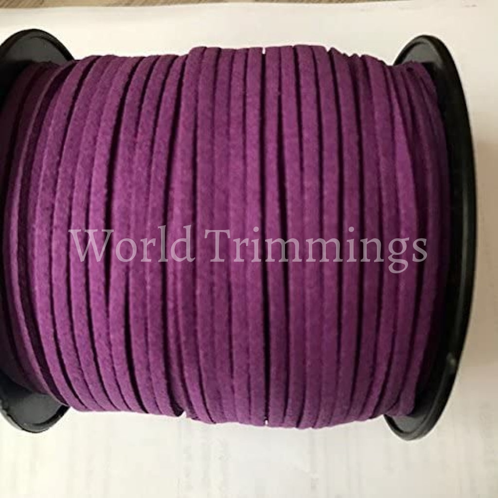 Faux Suede Leather Cord Purple String Diy Supplies Lace Vegan Bracelet Cord 3Mm Price Per 12 Yards