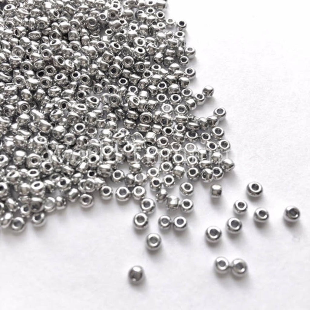 Metallic Seeds Beads Size 11/0 Loose Available In 3 Colors Price Per Bag/80 Grams Silver Gray Baby &
