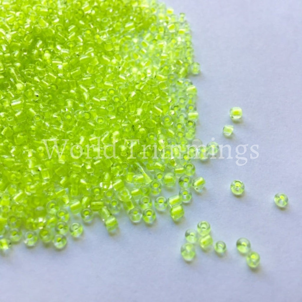 Neon Colors Seeds Beads Size 11/0 Loose Available In 3 Colors Price Per Bag/80 Grams Neon Yellow