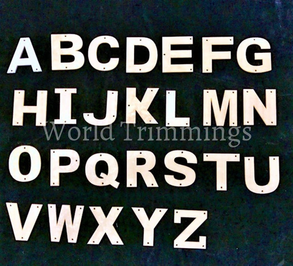 Upper Case 26 Letter Mirrors Sew On Or Glue / Silver Face 2 X Width Costume Accessories