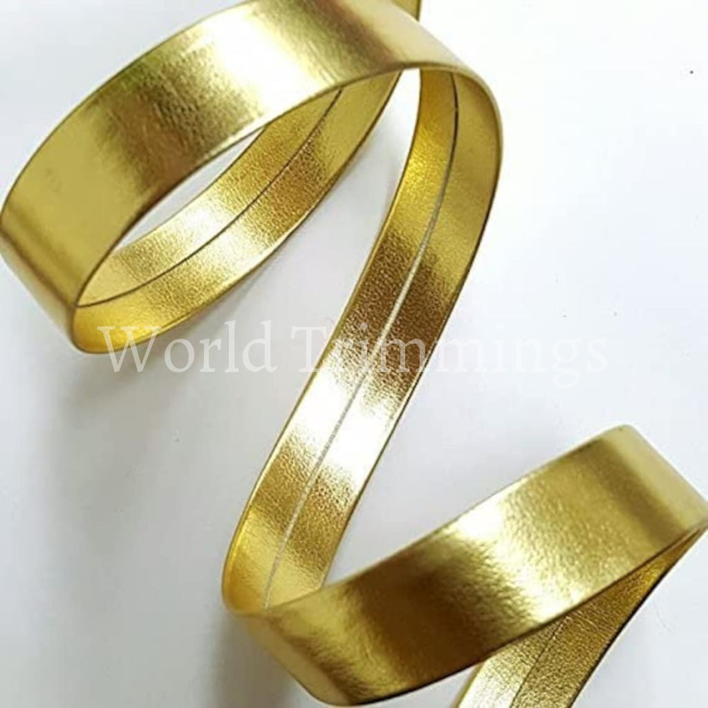 15Mm Synthetic Leather Bias Tape Price Per 6 Yards Gold Costumes & Accessories