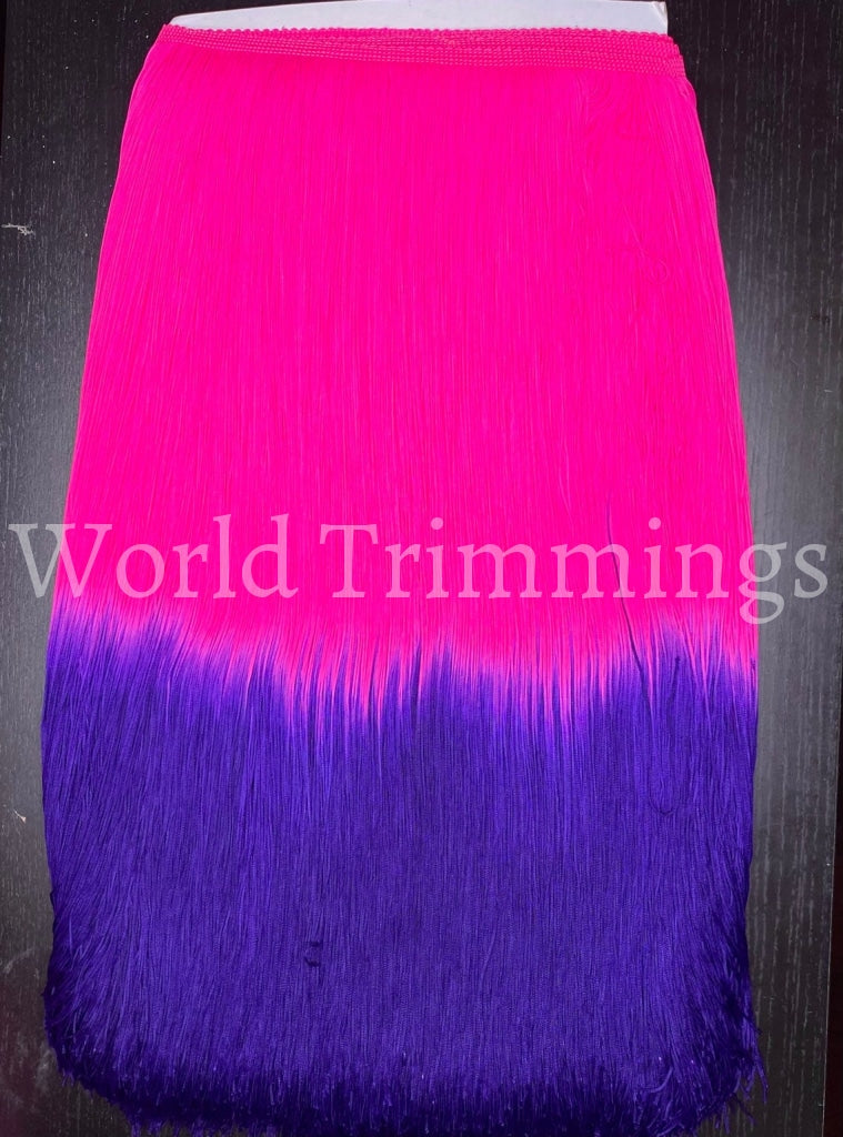 18 Inch Long Chainette Fringe Selling By Yard. Neon Hot Pink/purple Clothing Accessories