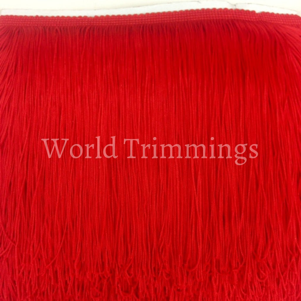 18 Inch Long Chainette Fringe Selling By Yard. Red Clothing Accessories