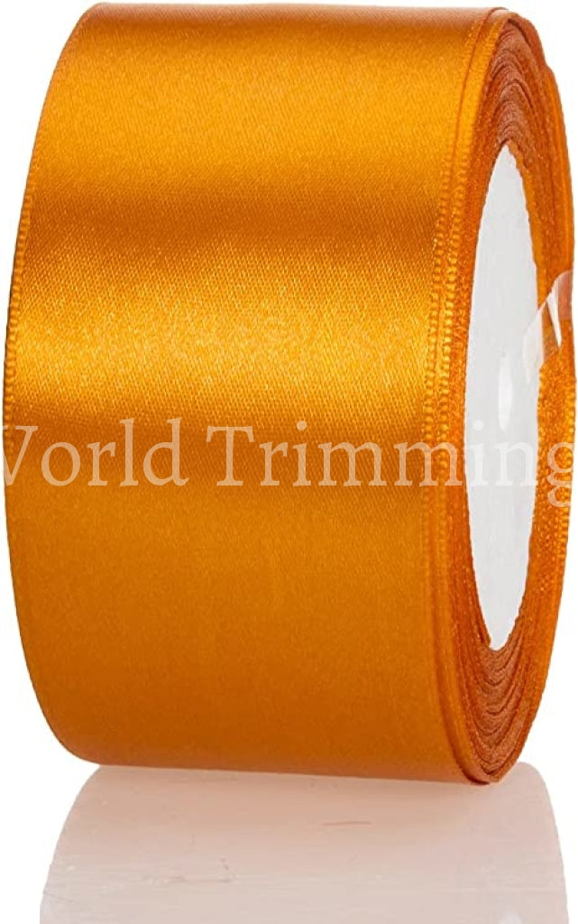 Orange Color Satin Ribbon 2inch Wide 25Yards Each Roll for DIY Decoration