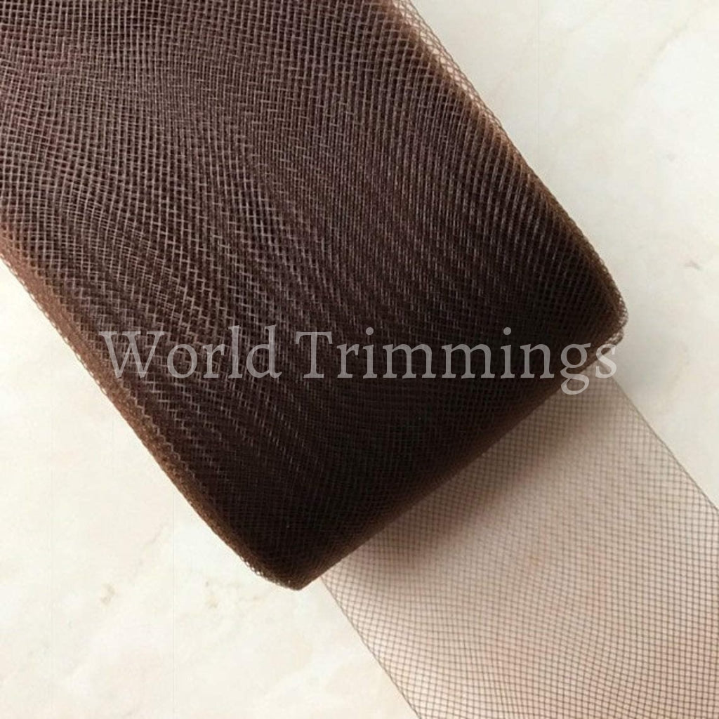 3 Inch Wide Soft Polyester Horsehair Braid Selling Per Roll/ 22 Yards Dark Brown Bridal Party