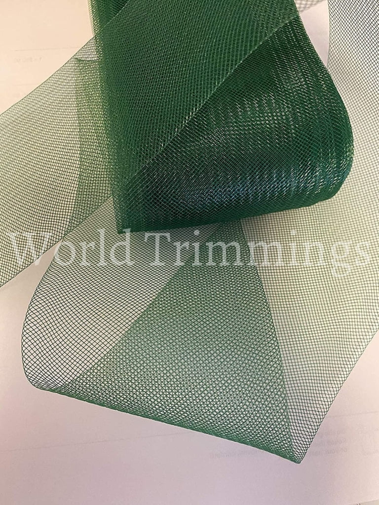 3 Inch Wide Soft Polyester Horsehair Braid Selling Per Roll/ 22 Yards Dark Green Bridal Party