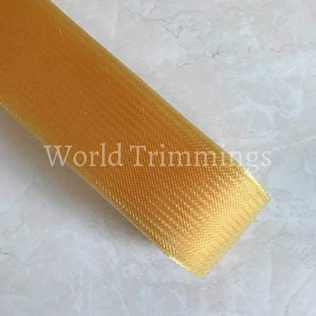 3 Inch Wide Soft Polyester Horsehair Braid Selling Per Roll/ 22 Yards Golden Yellow Bridal Party