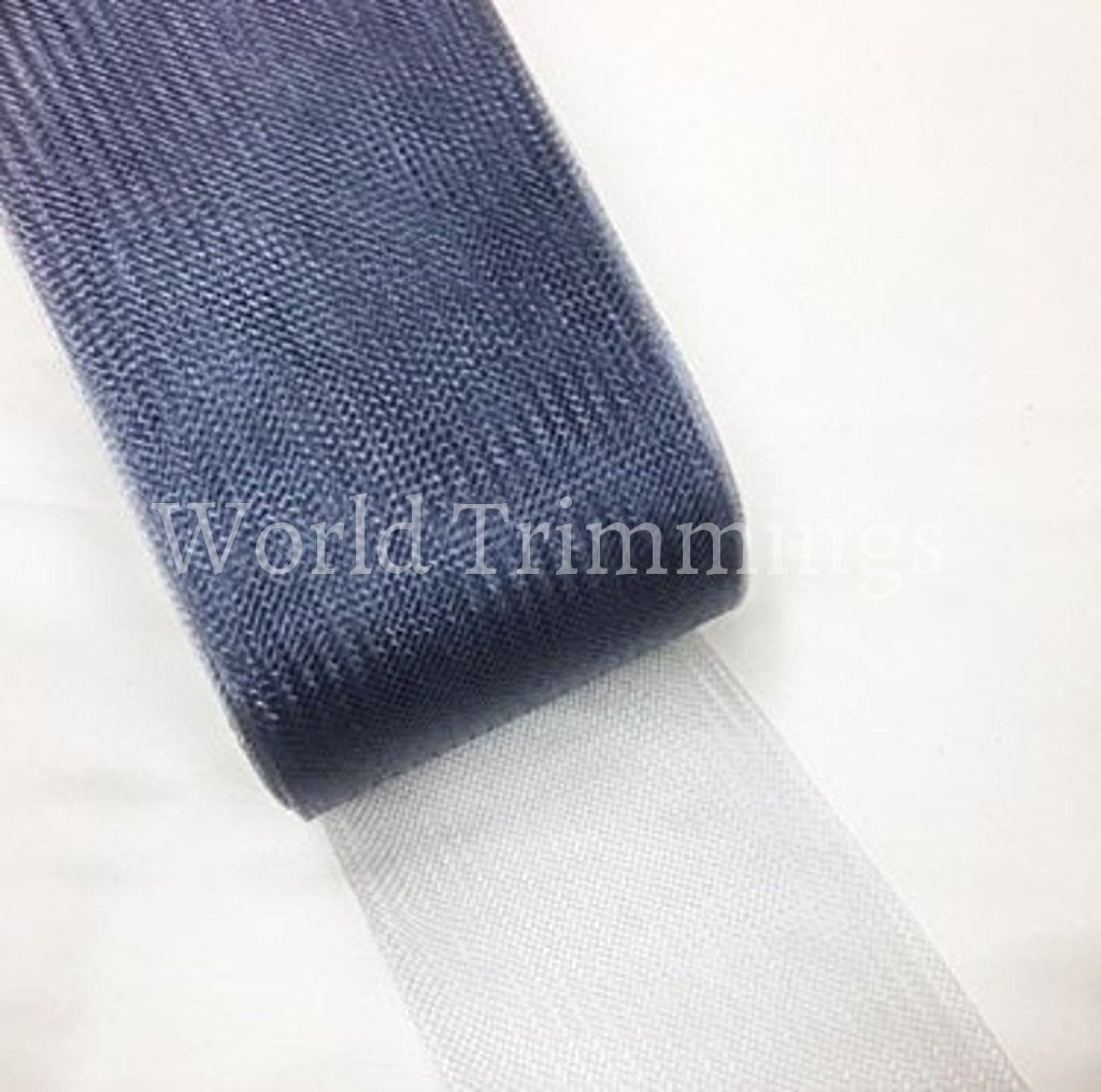 3 Inch Wide Soft Polyester Horsehair Braid Selling Per Roll/ 22 Yards Gray Bridal Party Dresses