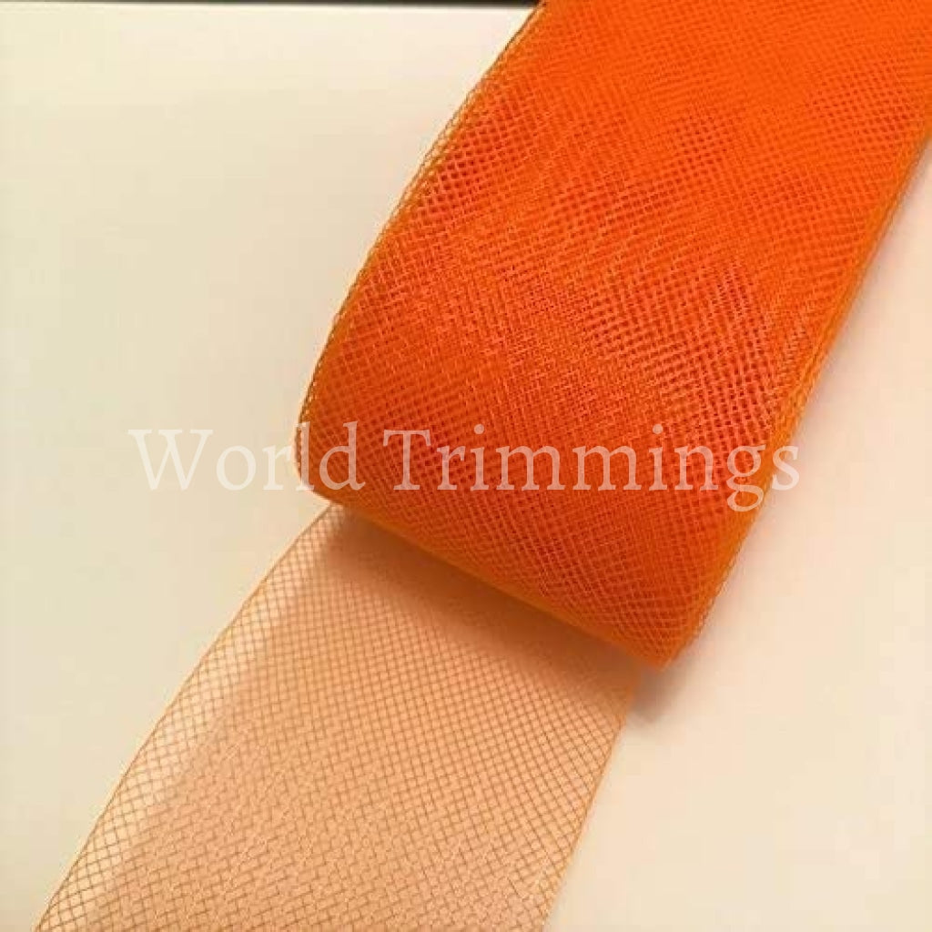 3 Inch Wide Soft Polyester Horsehair Braid Selling Per Roll/ 22 Yards Orange Bridal Party Dresses