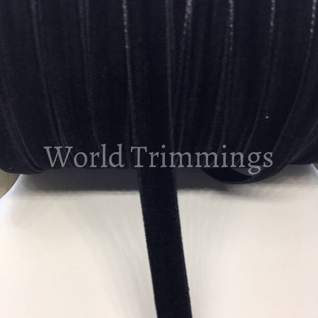 3/8 Velvet Ribbon Single Face Selling Per 10 Yards Black Clothing Accessories