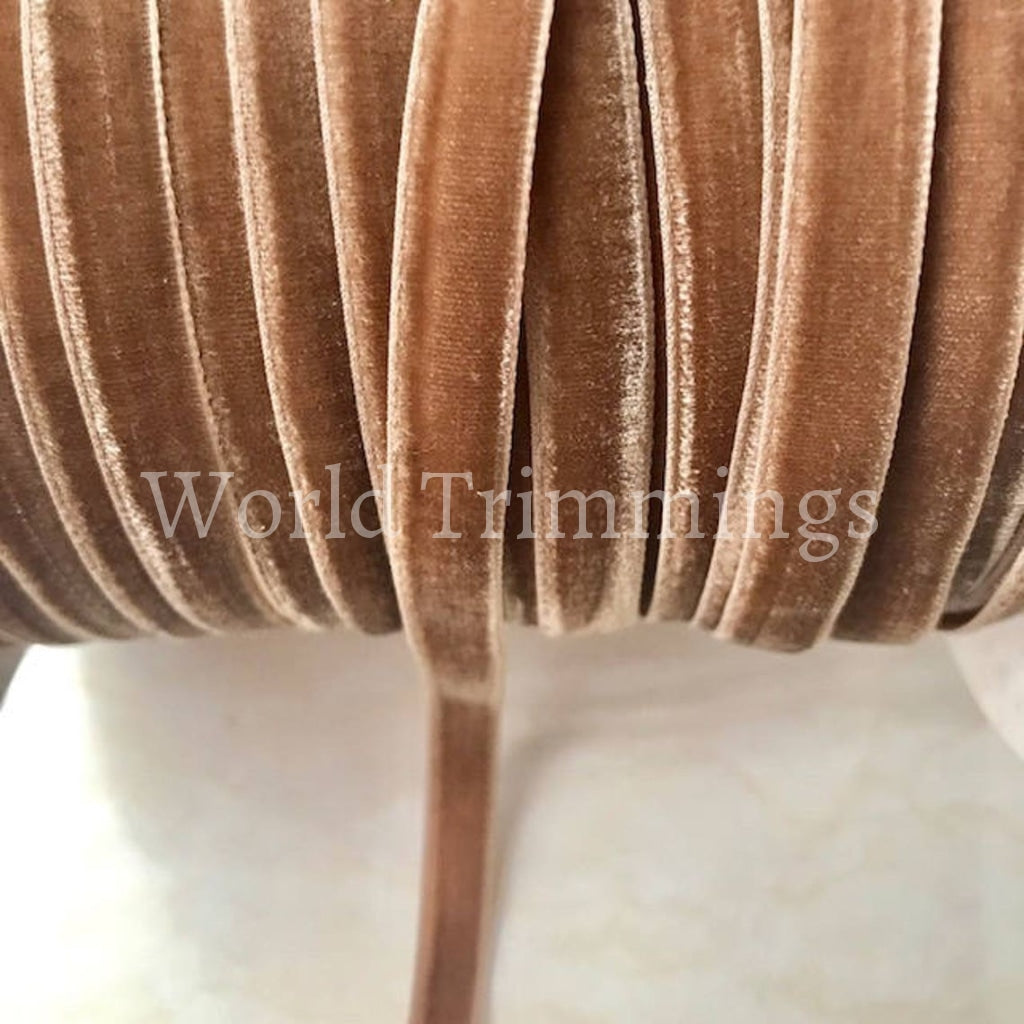 3/8 Velvet Ribbon Single Face Selling Per 10 Yards Brown Clothing Accessories