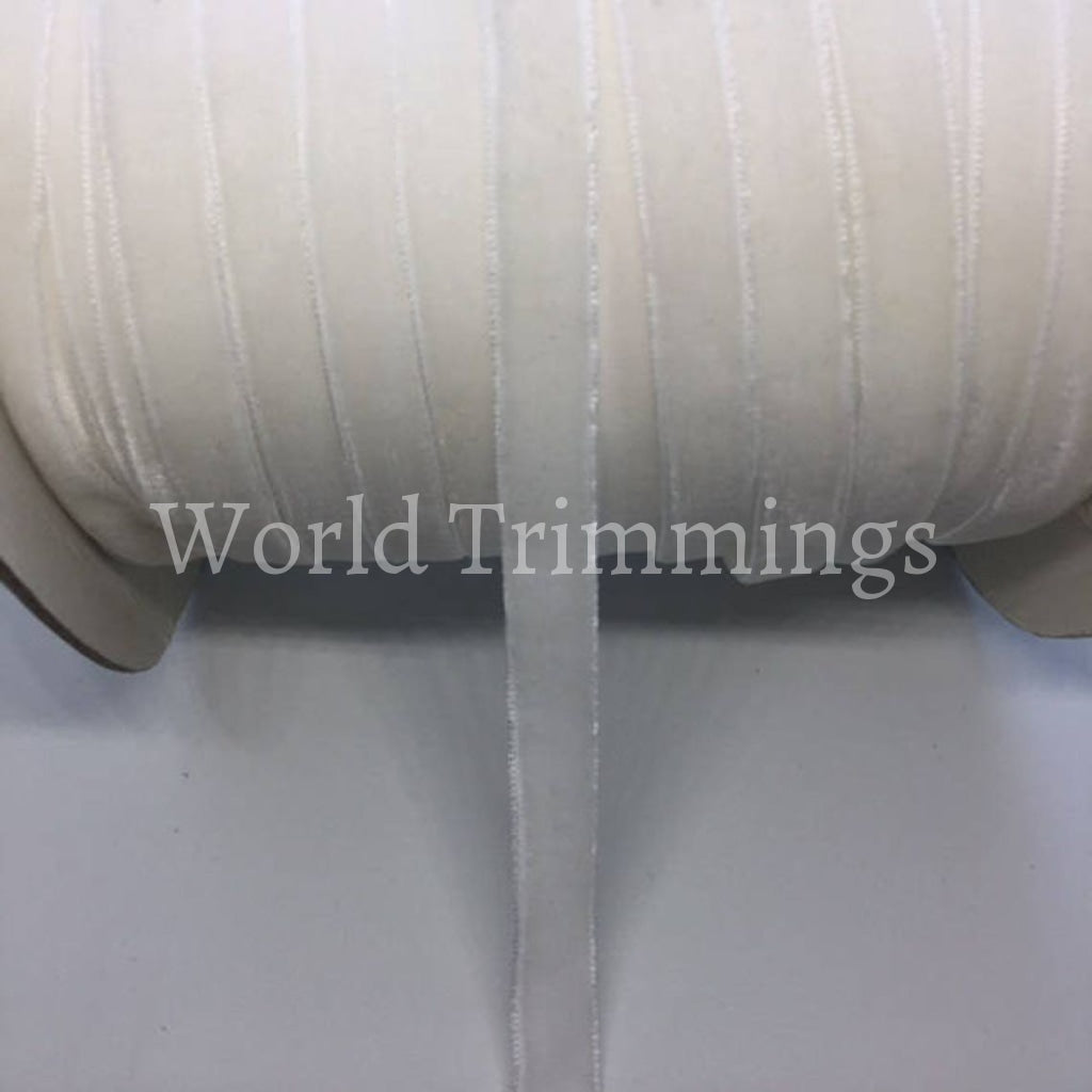 3/8 Velvet Ribbon Single Face Selling Per 10 Yards Off White Clothing Accessories