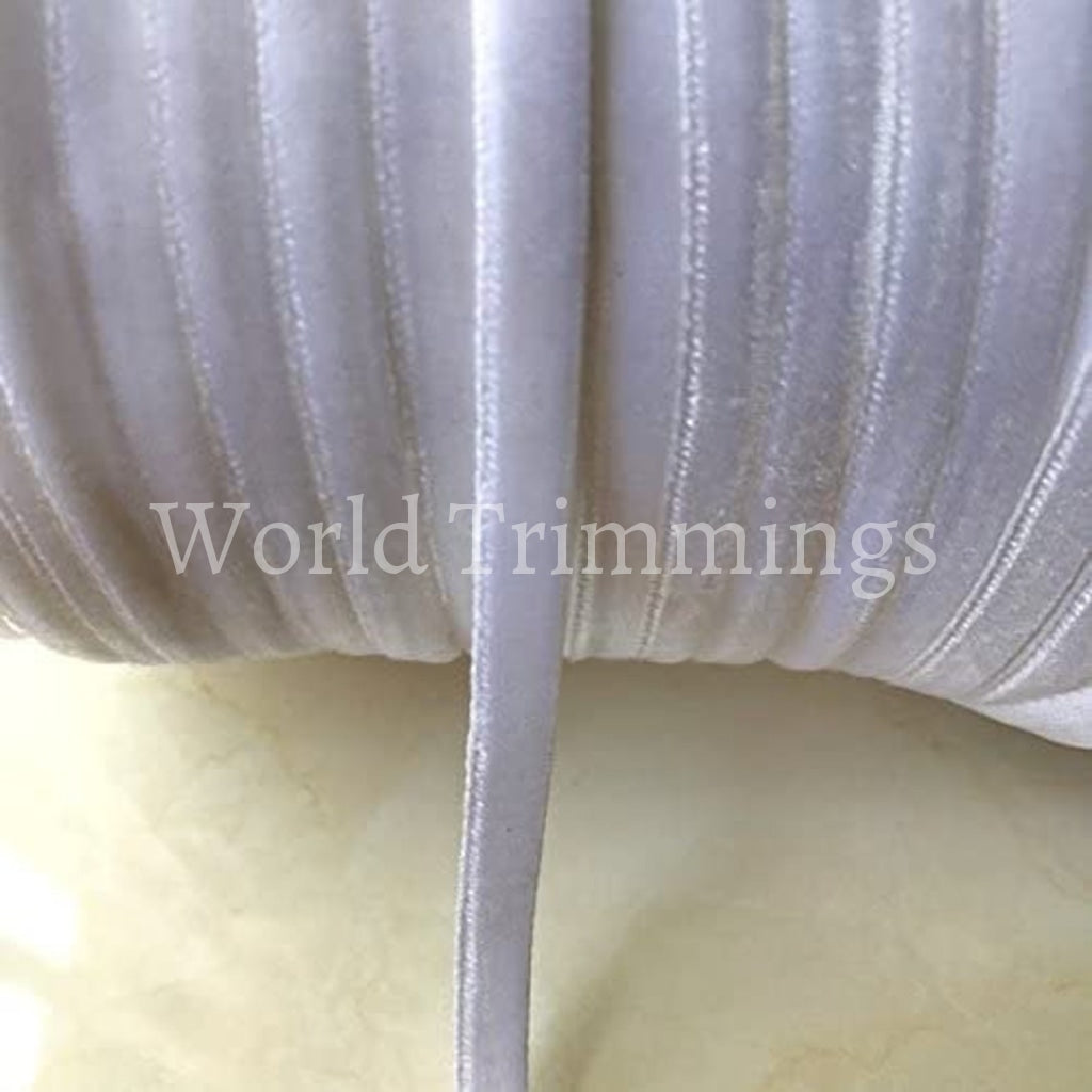 3/8 Velvet Ribbon Single Face Selling Per 10 Yards White Clothing Accessories