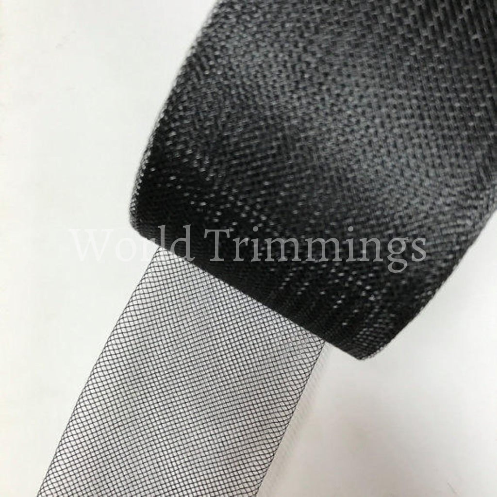 50 Yards White / Ivory Black Stiff Polyester Horsehair Braid Selling Per Roll (4Inch Wide) Bridal