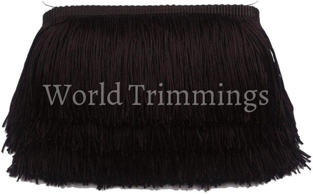 6 Inch Long Fringe Black Chainette 10Yards Clothing Accessories