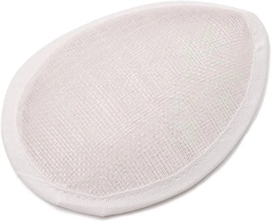 Sinamay Teardrop Fascinator Hat Base for Millinery White 5 1/2" x 4 1/2''