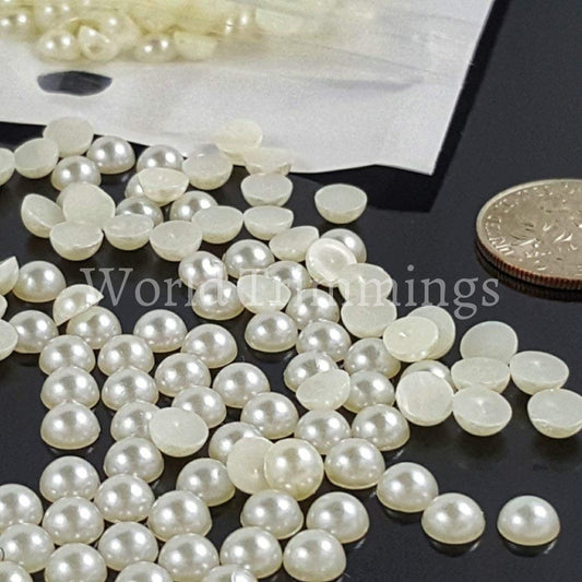 Ivory Color 5Mm Or 6Mm 8Mm 12Mm Loose Pearl Flat Back Half Price Per Pack/50 Grams Baby & Toddler