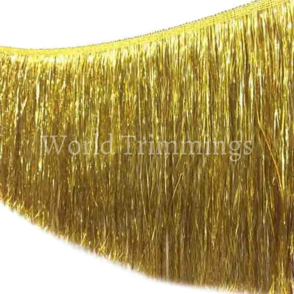 Metallic Fringe 7 Inch (Red/silver/gold/black/royal Blue/green) Price Per Yard Gold Clothing