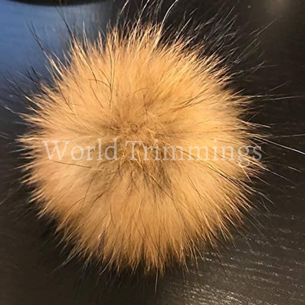 Natural Real Fox Fur Pom Ball 3.5-4 Inches Hats