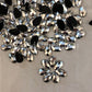 Tear Drop Metallic Silver Shape Acrylic Flatback Gem Stone Rhinestones Scrapbooking Nail / Price Per