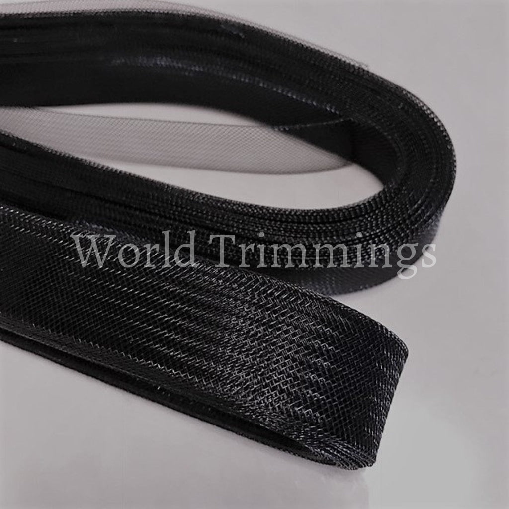 1 Inch Soft Polyester Horsehair Braid Selling Per Roll/22Yards Black Clothing Accessories