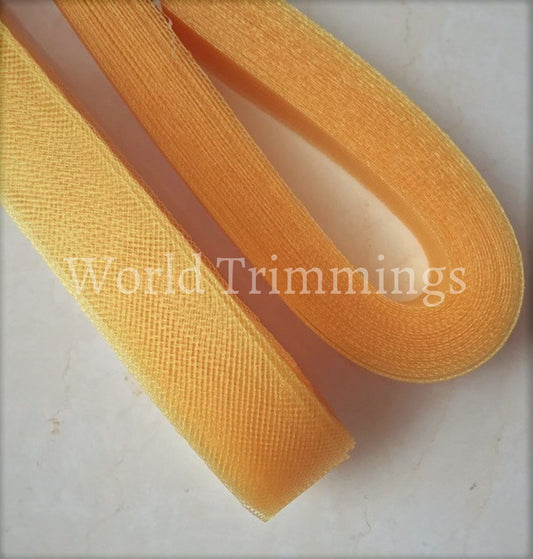 1 Inch Soft Polyester Horsehair Braid Selling Per Roll/22Yards Golden Yellow Clothing Accessories