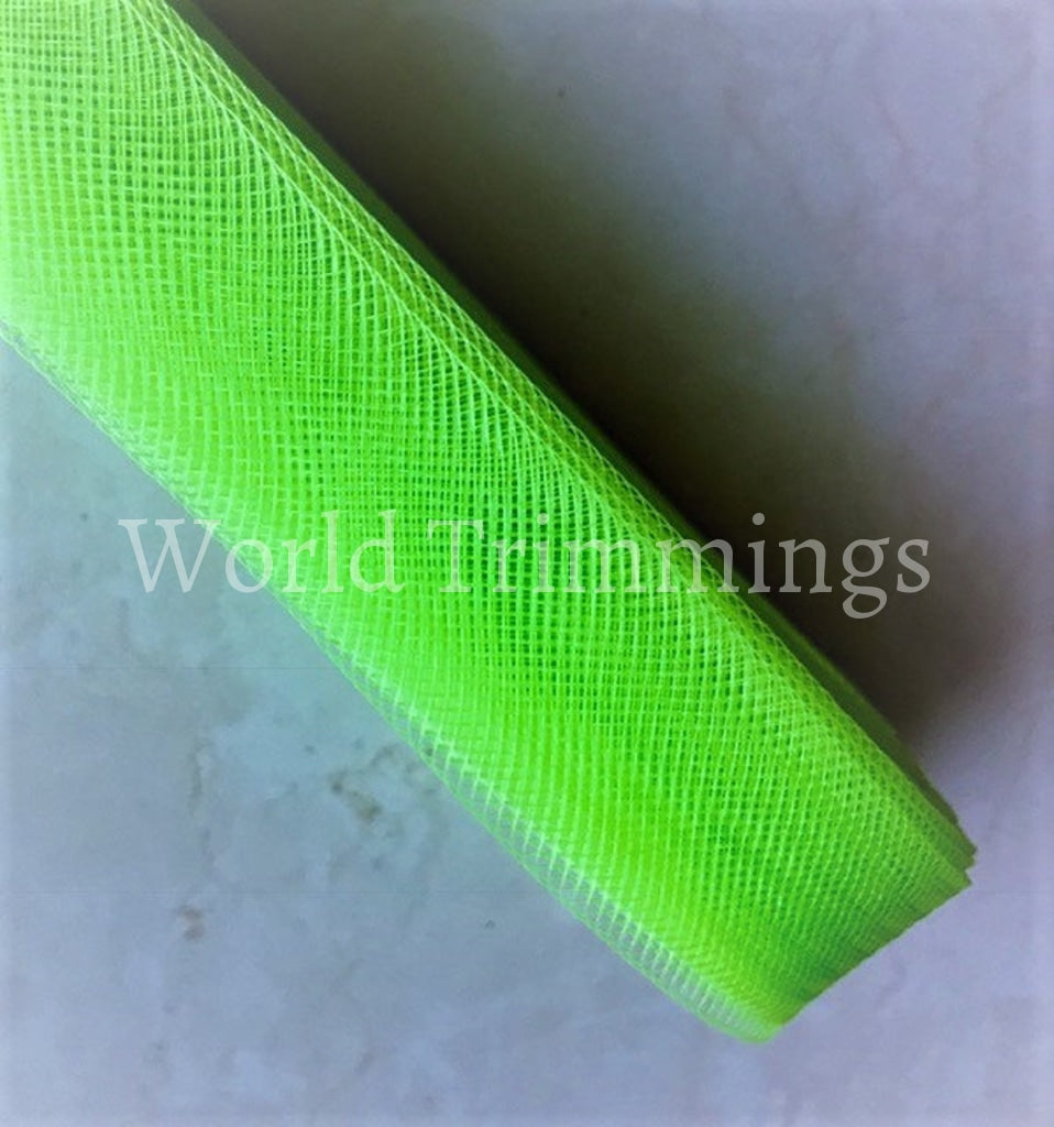 1 Inch Soft Polyester Horsehair Braid Selling Per Roll/22Yards Neon Green Clothing Accessories