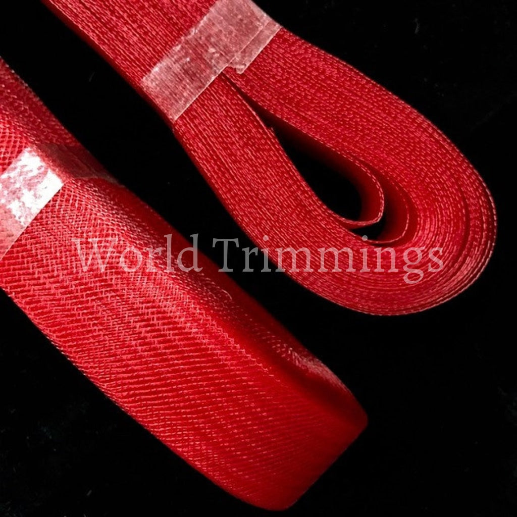 1 Inch Soft Polyester Horsehair Braid Selling Per Roll/22Yards Red Clothing Accessories