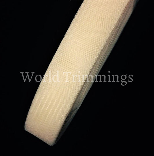 1 Inch Stiff Polyester Horsehair Braid Selling Per Roll /50 Yards Ivory Clothing Accessories